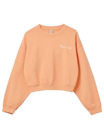 Chest Logo Print Cropped Sweatshirt Peach T Shirt - SPORTY & RICH - BALAAN 1