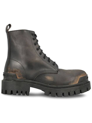 Strike Lace-Up Ankle Boots Brown Black - BALENCIAGA - BALAAN 1