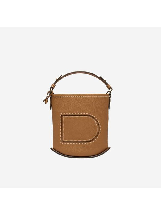 Pin Mini Leather Bucket Bag Vegetal Ivory - DELVAUX - BALAAN 1
