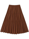 OG Woven Stretch Shirring Long Skirt Brick - OFFGRID - BALAAN 2