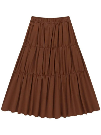 OG Woven Stretch Shirring Long Skirt Brick - OFFGRID - BALAAN 2