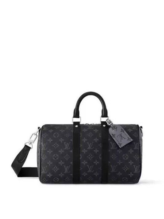 Keepall Bandouliere 35 Monogram Eclipse Duffel Bag Black - LOUIS VUITTON - BALAAN 2