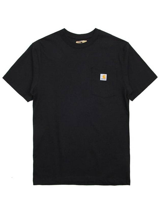 Pocket short sleeve t shirt black K87 001 - CARHARTT - BALAAN 1