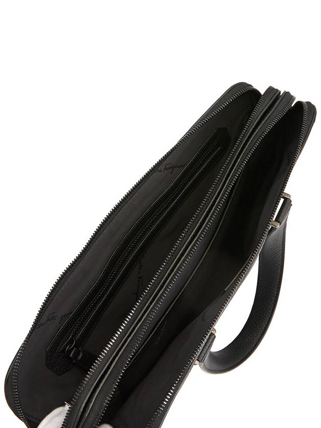 Double Pocket Zipper Briefcase Black - SALVATORE FERRAGAMO - BALAAN 7