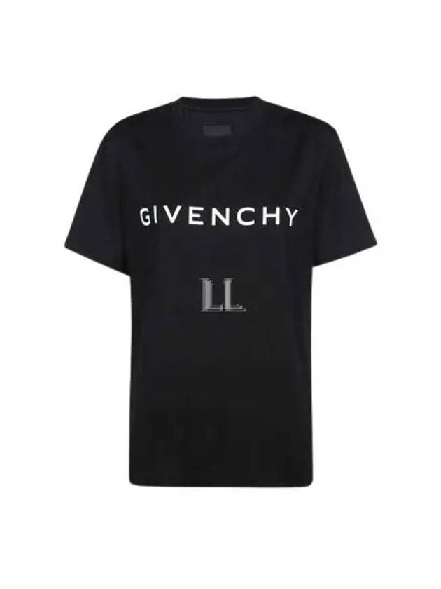 Archetype Logo Print Short Sleeve T-Shirt Black - GIVENCHY - BALAAN 2