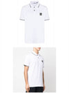 Stretch Cotton Pique Short Sleeve Polo Shirt White - STONE ISLAND - BALAAN 5