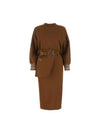 O'Lock Buckle Midi Dress Brown - FENDI - BALAAN 1