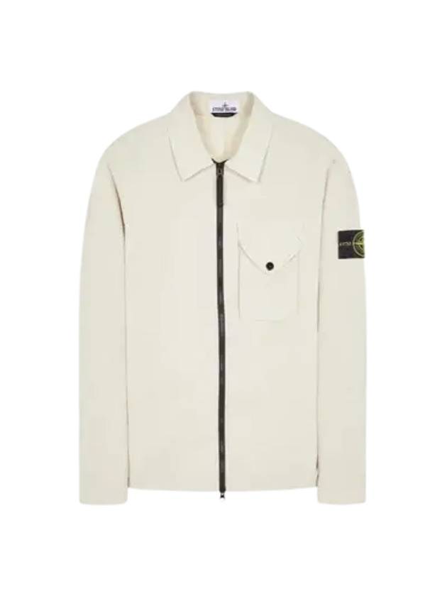 Stretch Cotton Gabardine Overshirt Jacket Stucco - STONE ISLAND - BALAAN 2