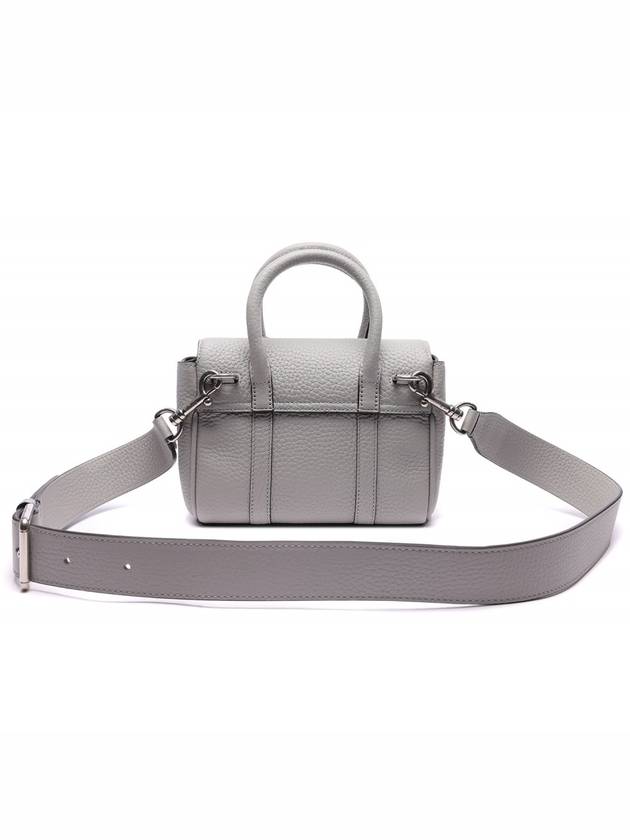 Bayswater Mini Heavy Grain Shoulder Bag Pale Grey - MULBERRY - BALAAN 5