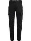 Stretch Sateen Cargo Straight Pants Black - CP COMPANY - BALAAN 2