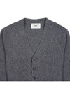 Embroidered Heart Logo Cashmere Cardigan Heather Grey - AMI - BALAAN 4