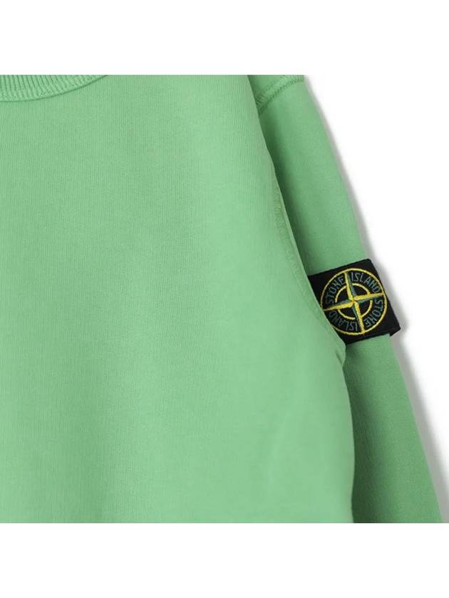 Kids Organic Cotton Fleece Sweatshirt Green - STONE ISLAND - BALAAN 5