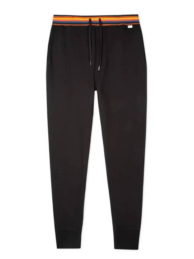 Artist Striped Lounge Cotton Track Pants Black - PAUL SMITH - BALAAN 5