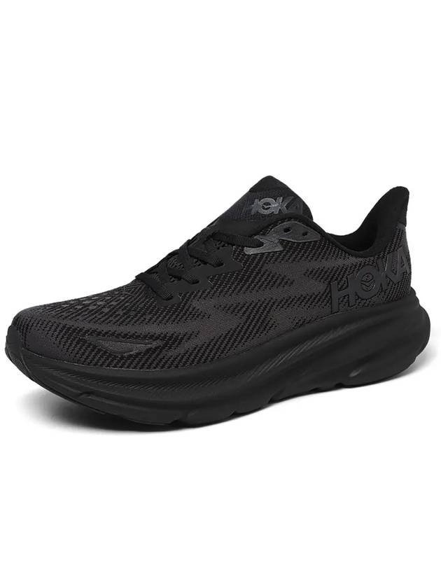 Clifton 9 Wide Low Top Sneakers Black - HOKA ONE ONE - BALAAN 4