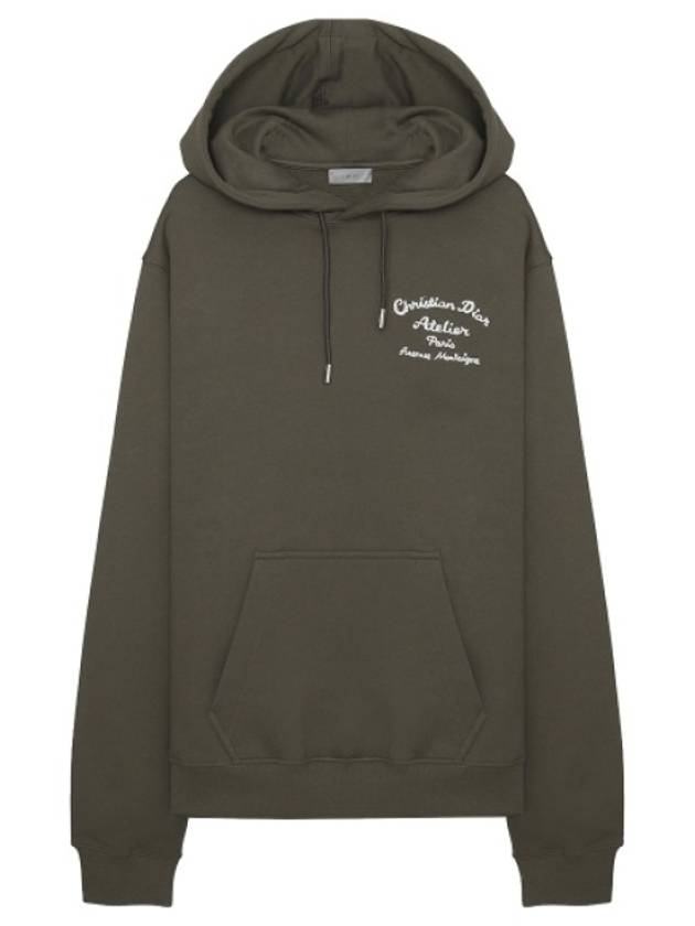 Atelier Logo Cotton Fleece Hoodie Khaki - DIOR - BALAAN 2