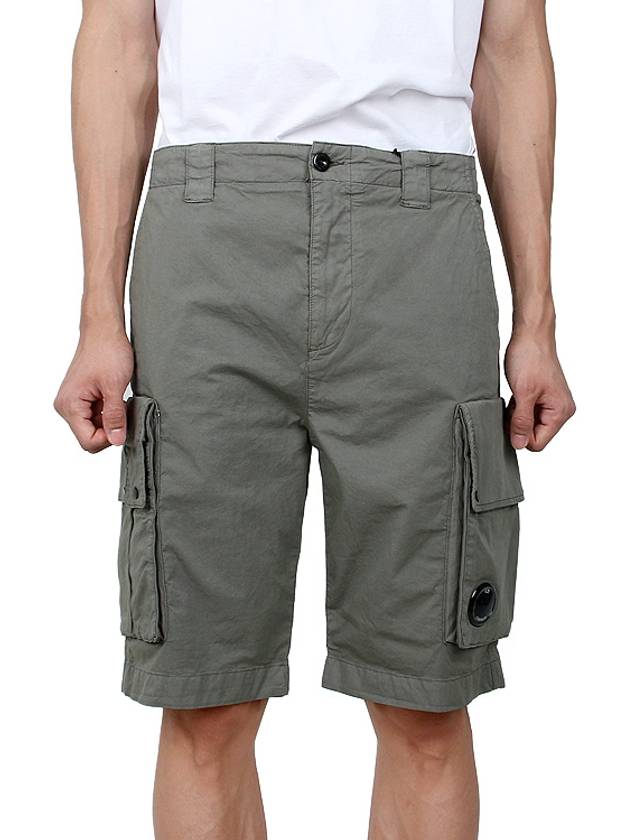 Twill Stretch Cargo Shorts Green - CP COMPANY - BALAAN 3