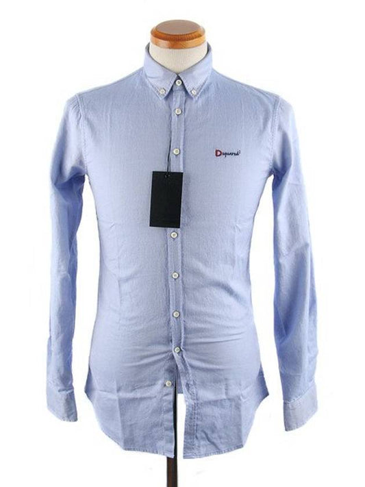 Soft Oxford Long Sleeve Shirt Light Blue - DSQUARED2 - BALAAN 2