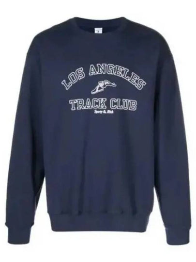 Logo Crew Neck Cotton Sweatshirt Navy - SPORTY & RICH - BALAAN 2