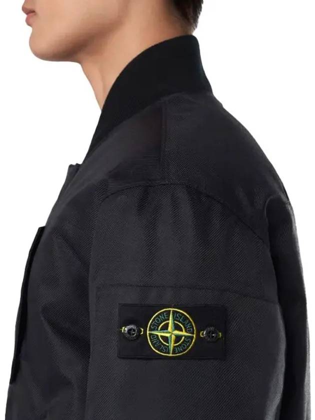 Compass Wappen Logo Twill Padding Bomber Jacket Black - STONE ISLAND - BALAAN 6