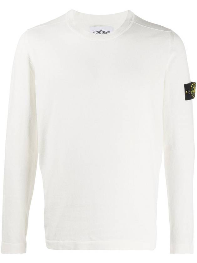 Men's Logo Wappen Knit Top Ivory - STONE ISLAND - BALAAN 1