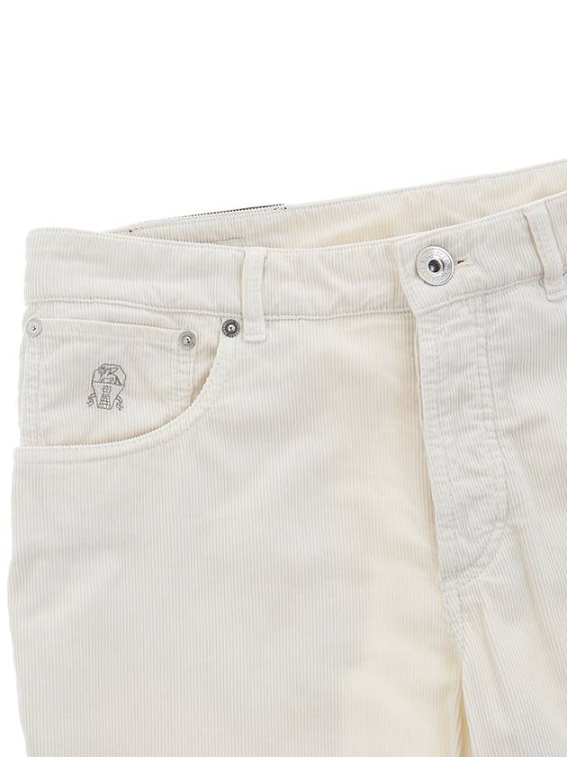 Men's Corduroy Straight Pants Off-White - BRUNELLO CUCINELLI - BALAAN 5