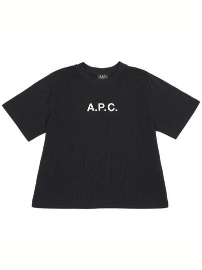 Mae Pique Mesh Short Sleeve T-Shirt Black - A.P.C. - BALAAN 2