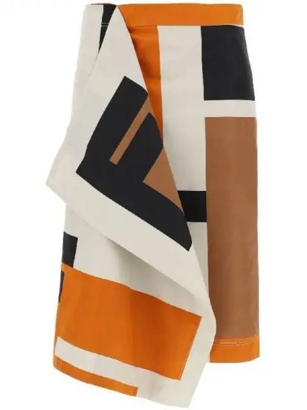 FF Puzzle Cotton Midi Skirt 270758 - FENDI - BALAAN 1