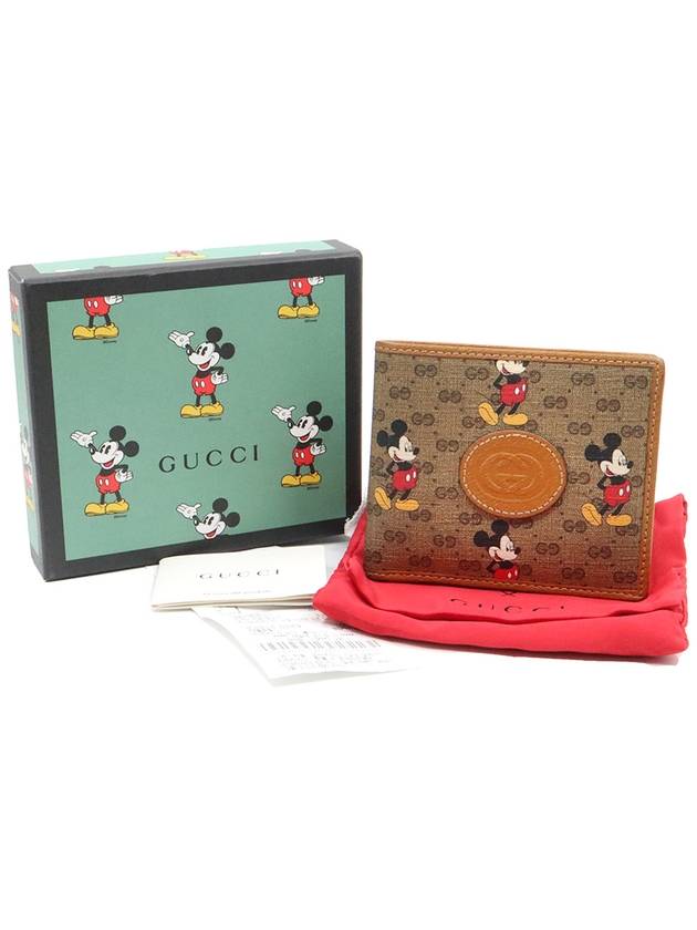 Women s Gucci 602547 Disney x Mini GG Supreme Canvas Mickey Mouse Half Wallet gt Gangbuk used luxury goods - GUCCI - BALAAN 3