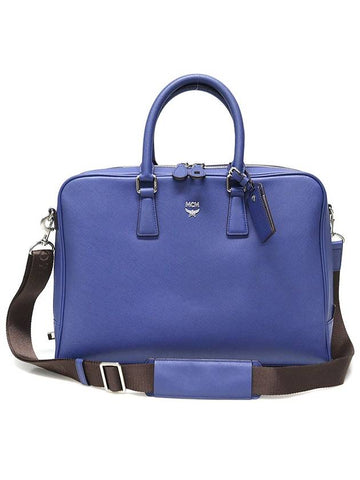 MMF 3SLS15 LU001 Blue Saffiano Silver Logo Briefcase 2WAY - ETC - BALAAN 1