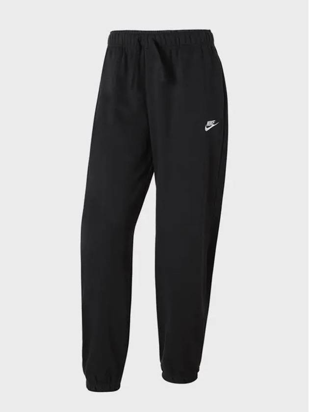 Club Fleece Mid-Rise Oversized Track Pants Black - NIKE - BALAAN 4