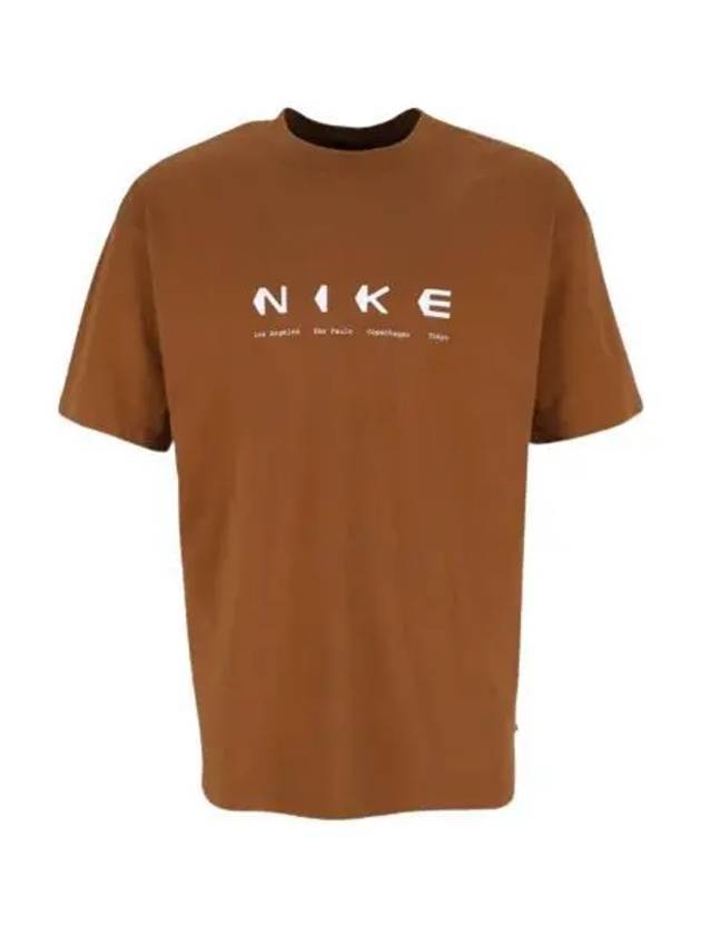 Men's SB City Info Short Sleeve T-Shirt Brown - NIKE - BALAAN 1