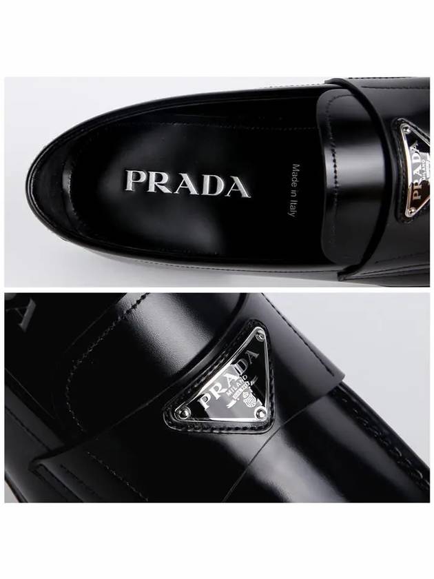 Brushed Leather Loafers Black - PRADA - BALAAN 5