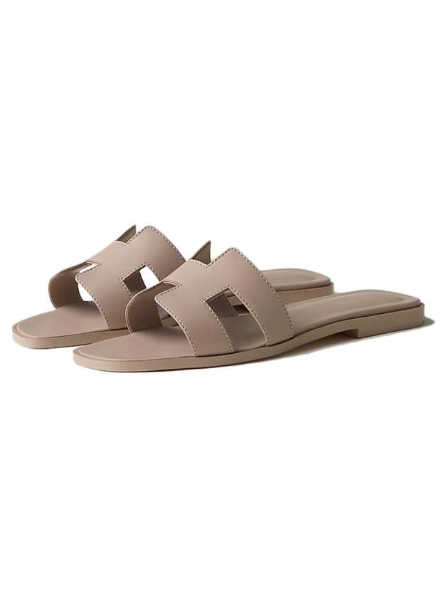 Oran Calfskin Sandals Beige - HERMES - BALAAN 3