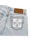 backprint logo patch denim shorts - OFF WHITE - BALAAN 9
