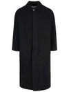 oversized wool single coat black - AMI - BALAAN.