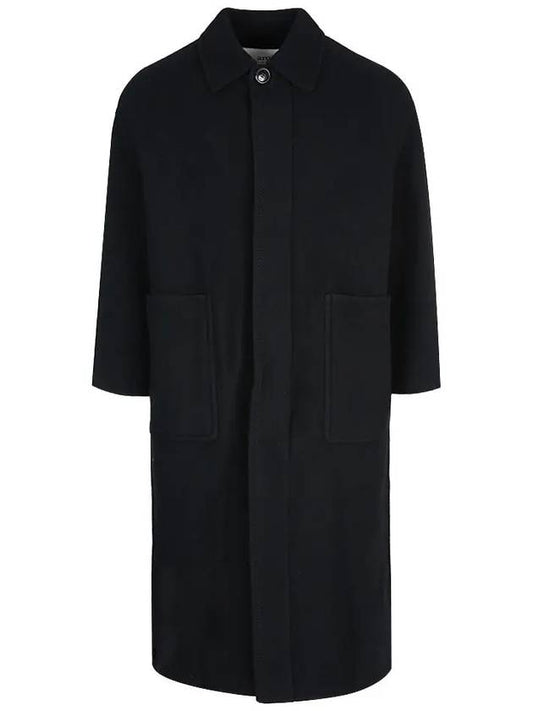 Oversized Wool Single Coat Black - AMI - BALAAN 2