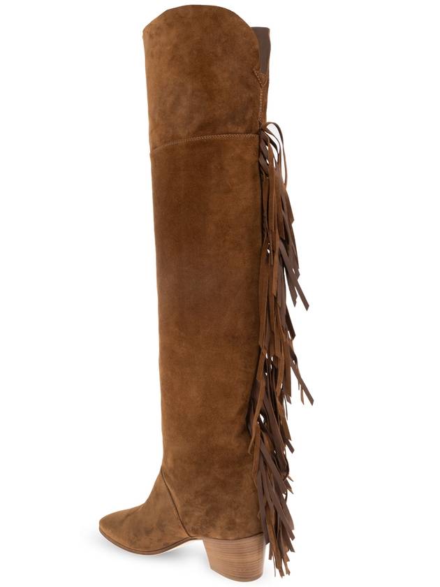 Casadei Suede Heeled Boots, Women's, Brown - CASADEI - BALAAN 5