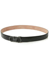 Adjustable Gancini Gunmetal Logo Leather Belt Black - SALVATORE FERRAGAMO - BALAAN 6