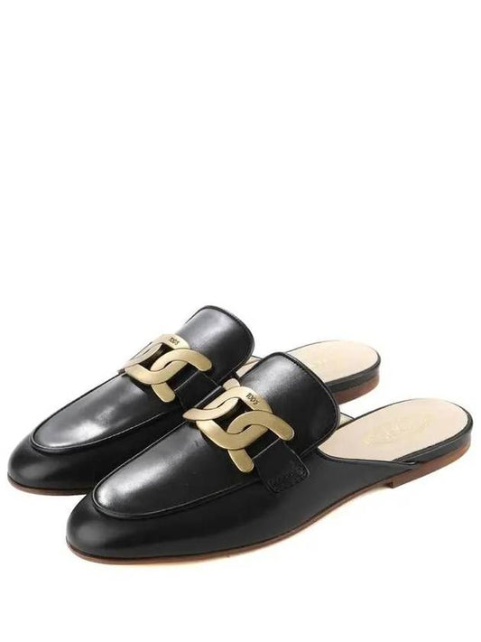 Metal Chain Leather Mule Black - TOD'S - BALAAN 2