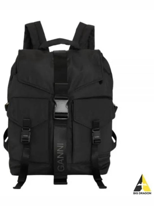 Recycle Tech Backpack Black - GANNI - BALAAN 2