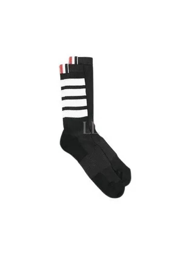 4 Bar Stripe Cotton Socks Black - THOM BROWNE - BALAAN 2