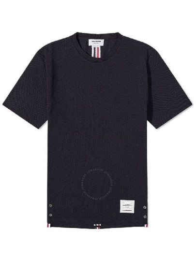 Men's Center Back Striped Short Sleeve T-Shirt Navy - THOM BROWNE - BALAAN 2