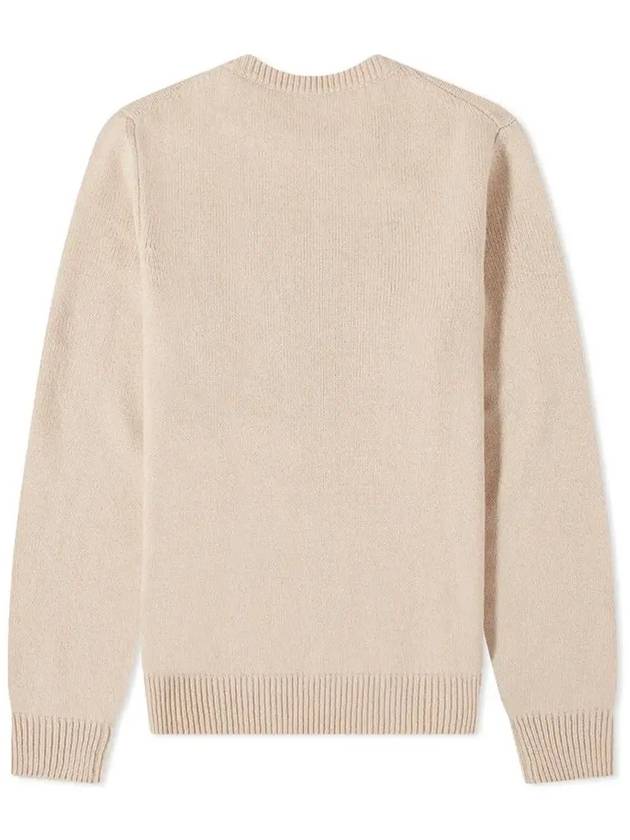 Men's Big Fox Head Classic Pullover Knit Top Beige - MAISON KITSUNE - BALAAN 4