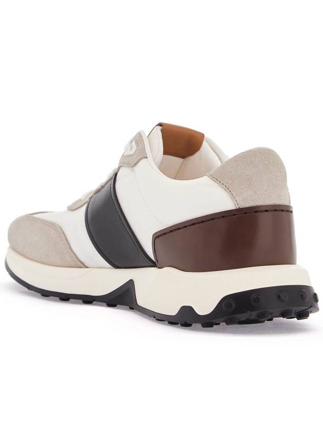 elegant sporty sneakers in white leather and suede running mid volume 63k - TOD'S - BALAAN 3