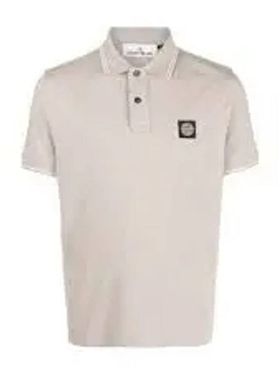 Stretch Cotton Pique Short Sleeve Polo Shirt Dove Grey - STONE ISLAND - BALAAN 2