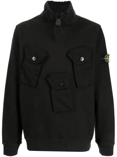 high neck brushed sweatshirt black 751560519 V0029 - STONE ISLAND - BALAAN 2