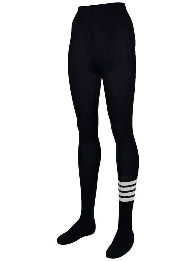 OPAQUE RIB TIGHTS W/ 4 BAR IN FINE MERINO WOOL - THOM BROWNE - BALAAN 3