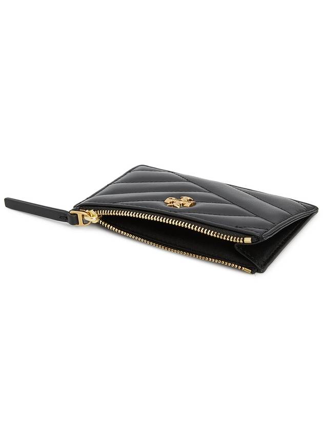 Kira Chevron Zipper Card Wallet Black - TORY BURCH - BALAAN 5