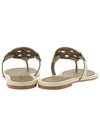 Women's Miller Embossed Leather Flip Flops Cream - TORY BURCH - BALAAN 5