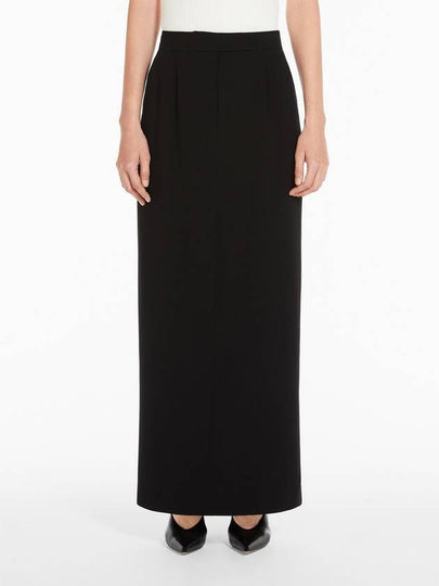 Lemma Long Triacetate A-Line Skirt Black - MAX MARA - BALAAN 2